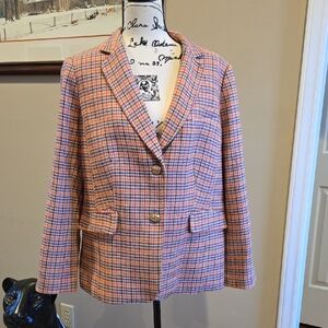 Talbots Classic Shetland Plaid Blazer